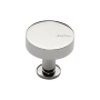 Ashley Norton Bracknell 1-1/4" Round Luxury Solid Brass Disc Mushroom Cabinet / Drawer Knob Polished Nickel