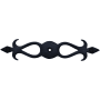 Ashley Norton Fleur de Lis 6-1/2" Long Luxury Solid Brass Cabinet Knob Backplate Flat Black