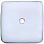 Ashley Norton Solid Brass Fleur-de-lis Square Cabinet Knob Backplate Polished Chrome