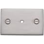 Ashley Norton Solid Brass Fleur-de-lis Rectangular Cabinet Knob Backplate Satin Nickel