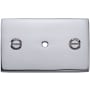 Ashley Norton Solid Brass Fleur-de-lis Rectangular Cabinet Knob Backplate Polished Chrome