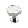 Ashley Norton Solid Brass Hex 1-3/8 Inch Geometric Cabinet Knob with Backplate Polished Nickel