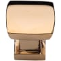 Ashley Norton Solid Brass Hudson 1-3/8 Inch Square Cabinet Knob Unlacquered Brass
