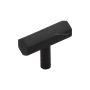 Ashley Norton Solid Brass Hex 1-5/8 Inch Bar Cabinet Knob Flat Black