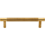 Ashley Norton Bern 4" Center to Center Luxury Solid Brass Diamond Knurled Cabinet Bar Handle / Drawer Bar Pull Unlacquered Brass