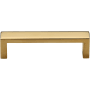 Ashley Norton Wide Urban 4" Center to Center Luxury Solid Brass Bold Square Cabinet Handle / Drawer Pull Unlacquered Brass