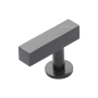 Ashley Norton Solid Brass Square Profile 1-5/8 Inch Bar Cabinet Knob Flat Black