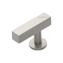 Ashley Norton Solid Brass Square Profile 1-5/8 Inch Bar Cabinet Knob Satin Nickel