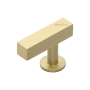 Ashley Norton Solid Brass Square Profile 1-5/8 Inch Bar Cabinet Knob Satin Brass