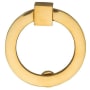 Ashley Norton Luxury 2-1/2" Round Solid Brass Drop Ring Cabinet Handle Pull Unlacquered Brass