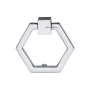 Ashley Norton Solid Brass Hex 2-3/8 Inch Long Ring Cabinet Pull Polished Chrome