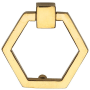 Ashley Norton Solid Brass Hex 2-3/8 Inch Long Ring Cabinet Pull Unlacquered Brass