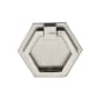 Ashley Norton Hex 2-3/8" Luxury Solid Brass Modern Hexagon Drop Ring Cabinet Pull with Backplate Satin Nickel