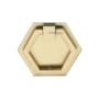 Ashley Norton Hex 2-3/8" Luxury Solid Brass Modern Hexagon Drop Ring Cabinet Pull with Backplate Satin Brass