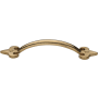 Ashley Norton Solid Bronze Fleur-de-lis 4 Inch Long Handle Cabinet Pull Natural Bronze