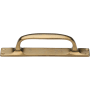 Ashley Norton Traditional 9" Long Luxury Solid Bronze Vintage Surface Mount Cabinet / Drawer Pull on Backplate Natural Bronze
