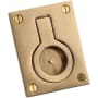 Ashley Norton Flush 2-1/2" Long Front Mount Luxury Solid Bronze Drop Ring Cabinet Pull on Backplate Natural Bronze