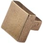 Ashley Norton Solid Bronze Puffed 1-1/4 Inch Square Cabinet Knob Natural Bronze