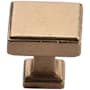 Ashley Norton Solid Bronze Miles 1-1/2 Inch Square Cabinet Knob Natural Bronze