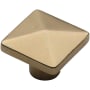 Ashley Norton Solid Bronze Pyramid 1-1/2 Inch Square Cabinet Knob Natural Bronze