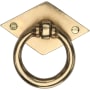 Ashley Norton Luxury 3" Luxury Solid Bronze Drop Ring Cabinet Pull with Diamond Backplate Natural Bronze