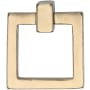 Ashley Norton Square 1-1/2" Long Angular Modern Drop Ring Cabinet Handle / Drawer Pull Natural Bronze
