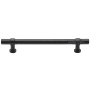Ashley Norton Pipe Style 6" Center to Center Luxury Solid Bronze Industrial Bar Cabinet Handle / Drawer Bar Pull Distressed Black