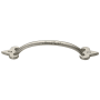 Ashley Norton Solid Bronze Fleur-de-lis 4 Inch Long Handle Cabinet Pull White Bronze