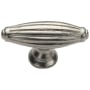 Ashley Norton Solid Bronze Large Reeded 2-7/8 Inch Oval Cabinet Knob White Bronze