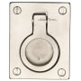 Ashley Norton Flush 2-1/2" Long Front Mount Luxury Solid Bronze Drop Ring Cabinet Pull on Backplate White Bronze