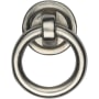 Ashley Norton Nora 1-5/8" Long Luxury Solid Bronze Drop Ring Cabinet Pull with Small Round Backplate White Bronze