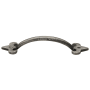 Ashley Norton Solid Bronze Fleur-de-lis 4 Inch Long Handle Cabinet Pull White Medium