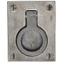 Ashley Norton Flush 2-1/2" Long Front Mount Luxury Solid Bronze Drop Ring Cabinet Pull on Backplate White Medium