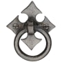 Ashley Norton FDL 2-1/4" Long Luxury Solid Bronze Gothic Fleur De Lis Drop Ring Cabinet Pull with Backplate White Medium