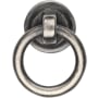 Ashley Norton Nora 1-5/8" Long Luxury Solid Bronze Drop Ring Cabinet Pull with Small Round Backplate White Medium