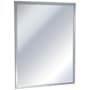 ASI 24" W x 36" H Modern Rectangular Stainless Steel Framed Bathroom Wall Mirror Satin Stainless Steel