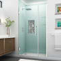 Aston Belmore GS 72" High x 47" Wide Hinged Frameless Shower Door with 33" Door Width and Clear Glass Stainless Steel
