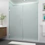 Aston Belmore GS 72" High x 67" Wide Hinged Frameless Shower Door with 35" Door Width and Frosted Glass Chrome