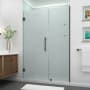 Aston Belmore GS 72" High x 55" Wide Hinged Frameless Shower Door with 33" Door Width and Frosted Glass Matte Black
