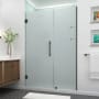 Aston Belmore GS 72" High x 55" Wide Hinged Frameless Shower Door with 33" Door Width and Frosted Glass Oil Rubbed Bronze