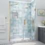 Aston Belmore XL 80" High x 63" Wide Hinged Frameless Shower Door with Clear Glass Brushed Gold