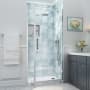 Aston Belmore XL 80" High x 29" Wide Hinged Frameless Shower Door with Clear Glass Chrome