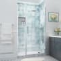 Aston Belmore XL 80" High x 48" Wide Hinged Frameless Shower Door with Clear Glass Chrome