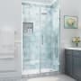 Aston Belmore XL 80" High x 52" Wide Hinged Frameless Shower Door with Clear Glass Chrome