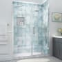 Aston Belmore XL 80" High x 63" Wide Hinged Frameless Shower Door with Clear Glass Chrome