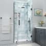 Aston Belmore XL 80" High x 28" Wide Hinged Frameless Shower Door with Clear Glass Matte Black