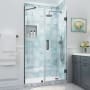 Aston Belmore XL 80" High x 52" Wide Hinged Frameless Shower Door with Clear Glass Matte Black