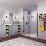 Aston Belmore 72" High x 62" Wide Hinged Frameless Shower Door with 24" Door Width and Clear Glass Matte Black