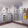 Aston Belmore 72" High x 68" Wide Hinged Frameless Shower Door with 38" Door Width and Clear Glass Matte Black