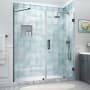 Aston Belmore XL 80" High x 72" Wide Hinged Frameless Shower Door with Clear Glass Matte Black